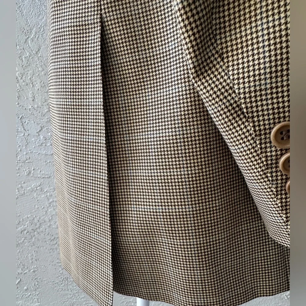 Canali Sport Coat Brown Checked  Padded Shoulders Size 42  EUR 52 Made In Italy
